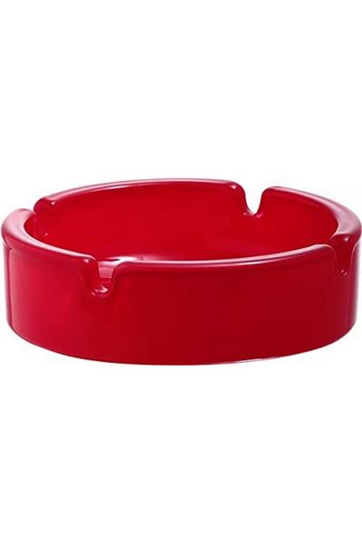 Paşabahçe 2 Pieces Red Glass Ashtray 11cm