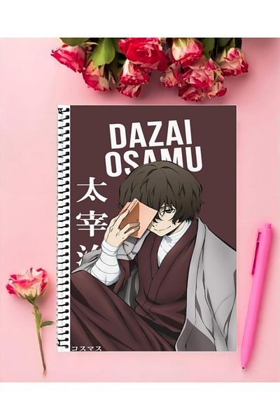 detayminant Dazai Osamu Anime Notebook - 1 Piece, A4 Size (21*29 cm), Special Design, Ruled Line