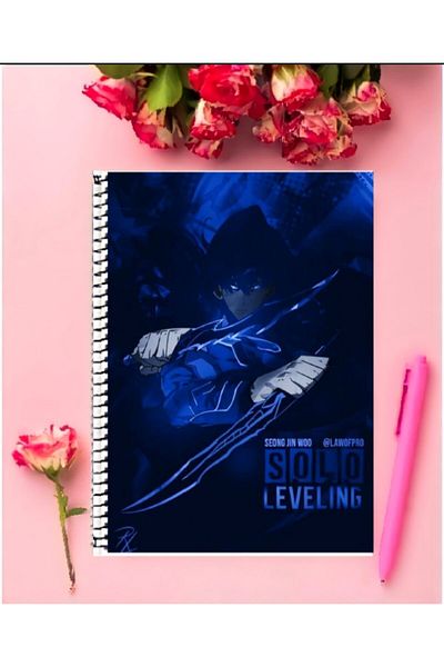 AYAŞLI KIRTASİYE Solo Leveling Anime Notebook 1 Piece Special Design A4 Size 21*29 Cm Wired Checkered