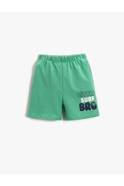 Koton Slogan Printed Shorts Cotton