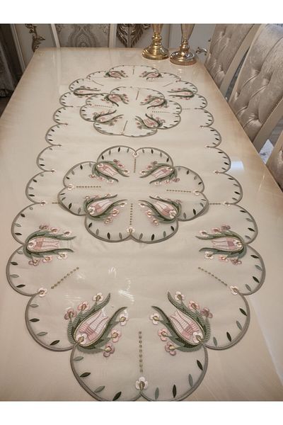 incisecrethome Table Cloth Embroidered Living Room Set 5 Pieces