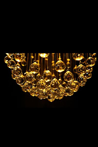 esenavize Modern Tasarım 42 Cm / 6 Duylu Lüx Model Misinalı Kristal Taşlı Avize