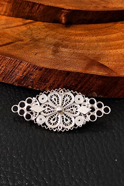 Aykat Telkari Gümüş Broş El Işi Yaka Iğnesi Yaprak Modeli 925 Ayar Brs-153