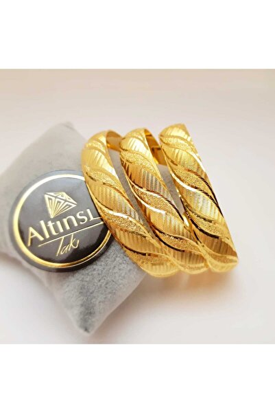 Altınsı Takı 22 Ayar Altın Kaplama 1.2 Cm Eninde Bilezik 0014