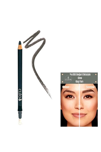 Cleo Cosmetics Brow Wizard Waterproof Natural Powder (pudralı) Kaş Kalemi ( Smokey -603 Açık Siyah)