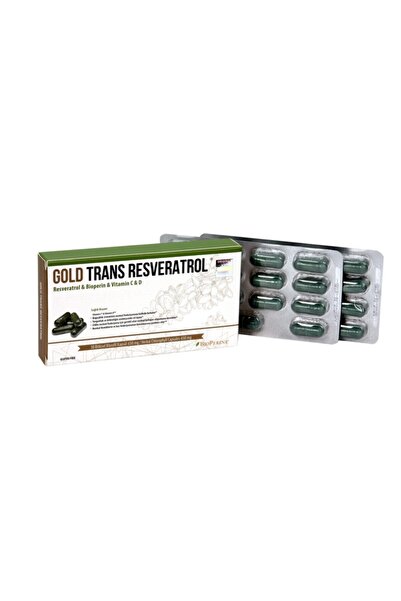 GOLD TRANS RESVERATROL 30 Kapsül - Bioperin - Vitamin C - D