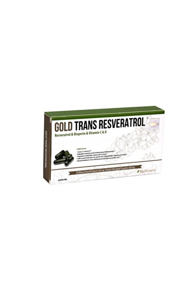 GOLD TRANS RESVERATROL 30 Kapsül - Bioperin - Vitamin C - D