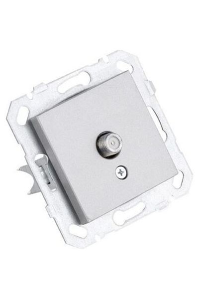 Netelsan Byobu Bright Silver Satellite Plug Socket with F Connector Frameless