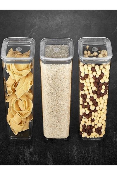 VİP AHMET 6 Pieces Sude Model Square 1700 Ml Storage Container