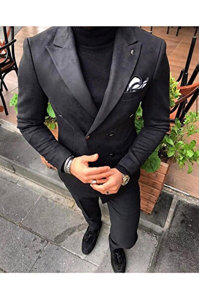 Slim Fit Nubuk Kruvaze Ceket