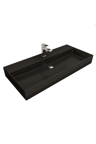 Bocchi Milano Tezgah Üstü Lavabo 100 Cm Mat Siyah 1378-004-0126