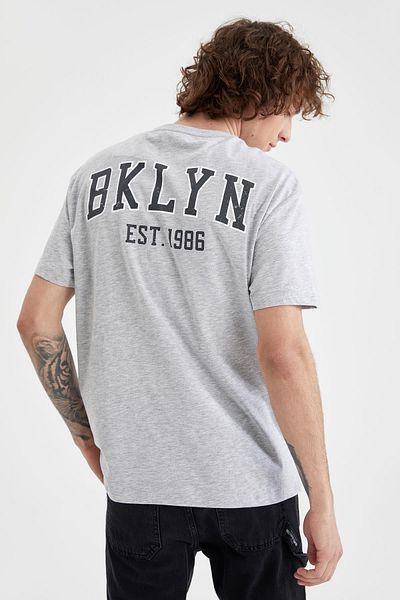 DeFacto Μπλουζάκι Regular Fit Crew με στάμπα με λαιμόκοψη