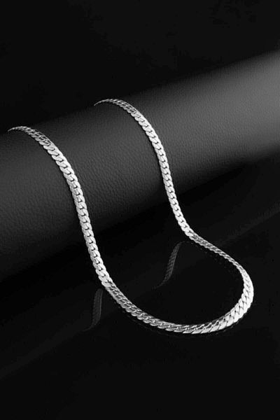 The Collection Urban Ezme Model Stainless Silver Steel Chain Necklace