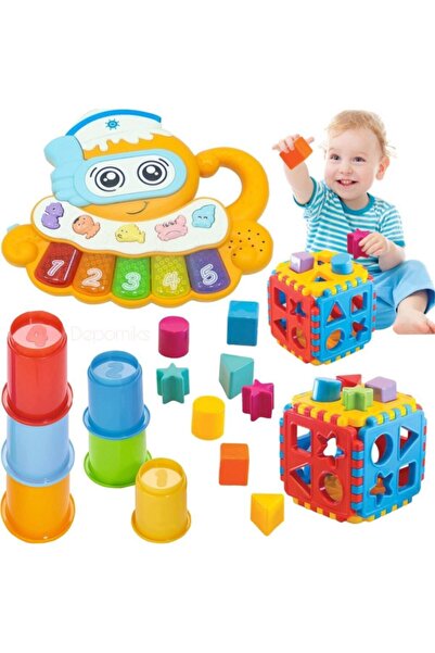 Depomiks Avm Oyuncak Masalcı Ahtapot Sesli Işıklı Piyano + Sevimli Kuleler + ...