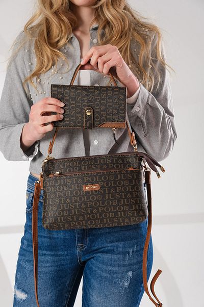 Just Polo Women's Brown Hand and Shoulder Bag