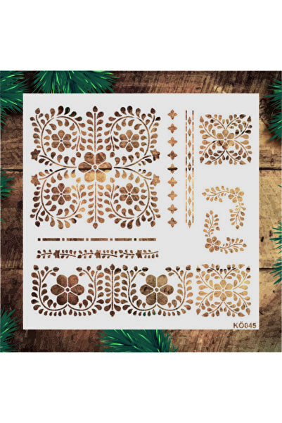 STENCİLTASARIM Stencil Tasarım Kö045 - Dekoratif Duvar Ve Eşya Boyama Şablonl...