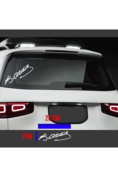 RS AUTO AKSESUAR ملصق توقيع K.ataturk مقاس 7x25 سم