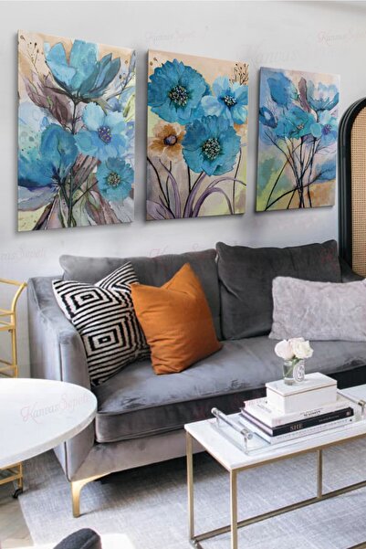 KanvasSepeti Set od 3 dekorativne platnene slike, boemska bohe umetnost, apst...