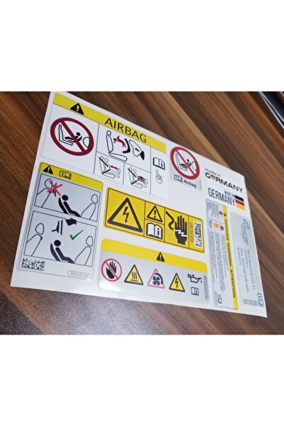 TSC مجموعة من 2 ملصق تحذير للحقيبة الهوائية والمحرك