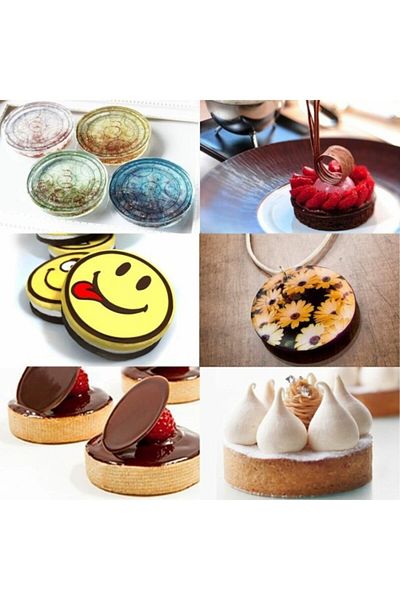 ELGALA Cake Mold Disc Shaped Silicone Chocolate Soap Epoxy Coaster and Pastry Mold 3 Compartments