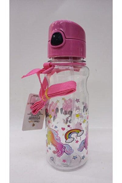 İstoç Türk Pembe Renk Suluk Unicorn Magical Silikon Pipetli 500ml Su Matarası...