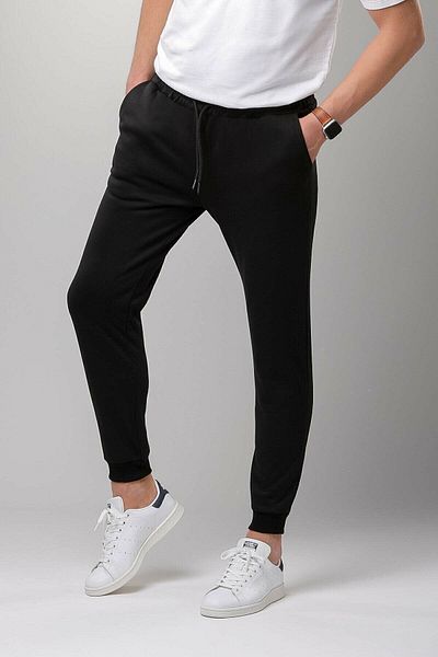 KaradumanTekstil Karaduman Gym Unisex Μαύρο Φούτερ με ελαστικό πόδι