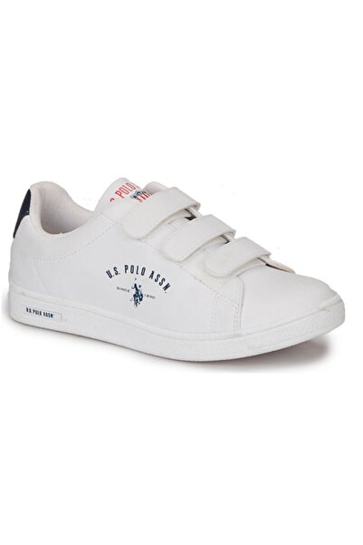 U.S. Polo Assn. Singer White Unisex Striped Sneaker Sports Shoes
