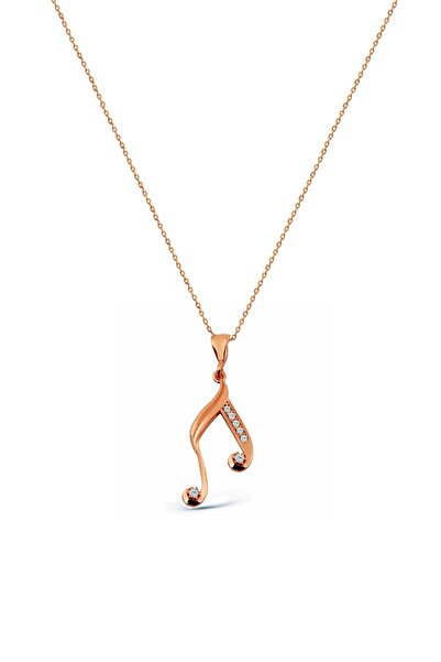 Argentum Concept 925 Ayar Gümüş Rose Nota Kolye - N108701