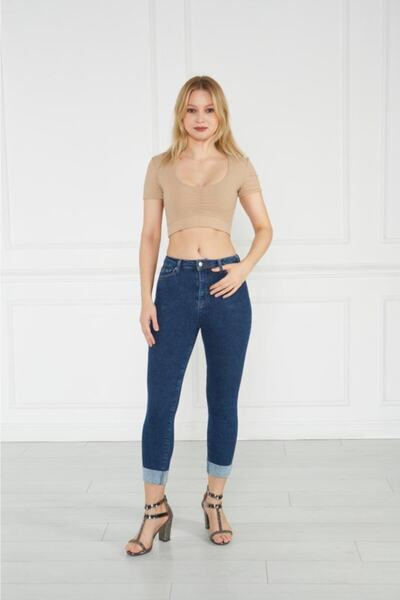 Bella denim Γυναικείο μπλε ψηλόμεσο Lycra Slim Fit Jean παντελόνι