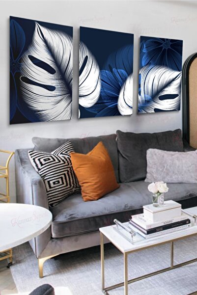 KanvasSepeti Set od 3 dekorativne platnene slike, boemska boho umetnost, apst...