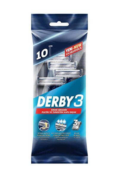 Derby Самурай самобръсначка с 3 остриета, 10 броя