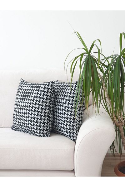 koçaktoptan Throw Pillow Cover Jacquard Fabric 45 X 45 Cm Set of 4
