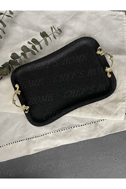 Chef's Home 22*14 Cm Black Diamond Serisi Kulplu Sunum Tepsisi