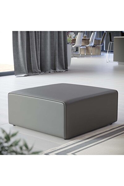 DeccoStil Lüx Suni Deri Kare Puf /orta Sehpa 60*60 Cm