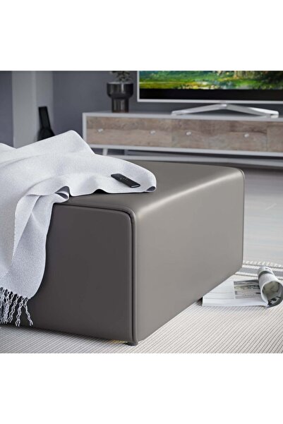 DeccoStil Lüx Suni Deri Kare Puf /orta Sehpa 60*60 Cm