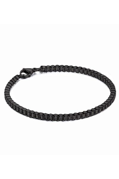 Herşey Nota Black Steel Bracelet Chain - Cube Model Sports
