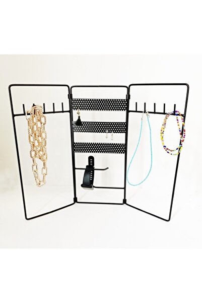 Aleda حامل مجوهرات أسود قابل للطي - منظم