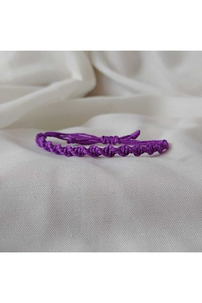 Eva Takı Purple Twisted Friend Bracelet - Friendship Macrame Bracelet