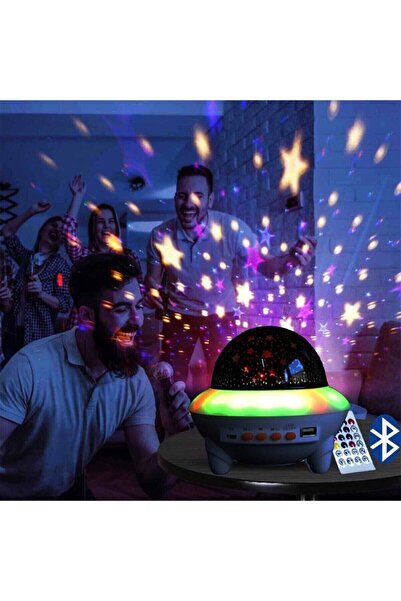 Muraty Şarjlı Kumandalı Ufo Müzik Çalar Usb Bluetooth Hoparlör Ve Projeksiyon...