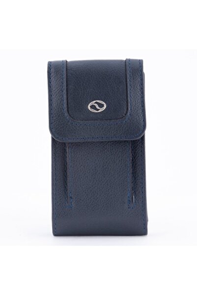Genel Markalar 753 Model Hakiki Deri Sigaralık Sigarakılıfı Çakmaklık Lacivert