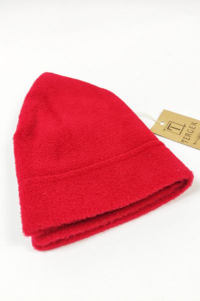 Tergek Unisex Red Thermal Fleece Beanie - Outdoor Winter