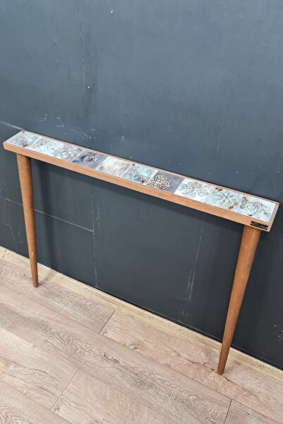 bluecape Bavyera 102x12 Cm Doğal Ağaç Çerçeveli Antik Limra Taşlı Dresuar