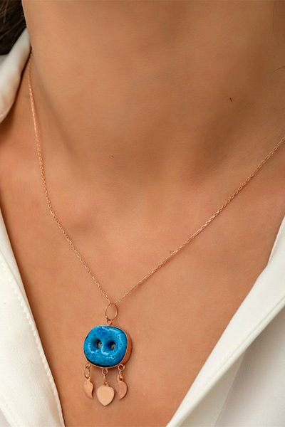 Nev Tasarım Women's Rose Plated Silver Syriac Necklace