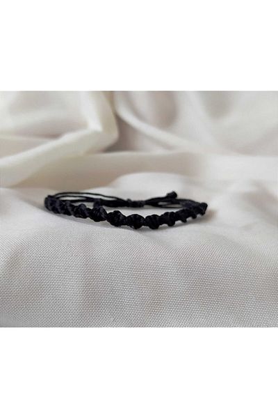 Eva Takı Black Twisted Friend Bracelet - Friendship Macrame Bracelet