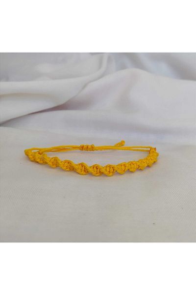 Eva Takı Yellow Twisted Friend Bracelet - Friendship Macrame Bracelet