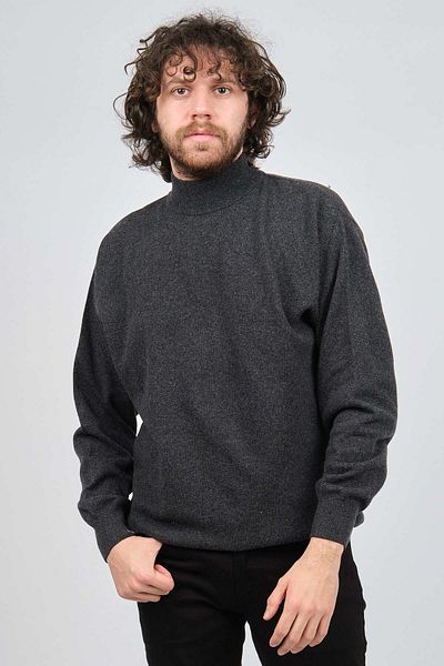 IDA Pulover pentru bărbați din lână de miel Half Fisherman 0593161 Antracit