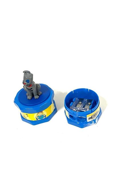 Dönmezler Double Hole Caillou Cat Sculpture Pencil Sharpener Blue