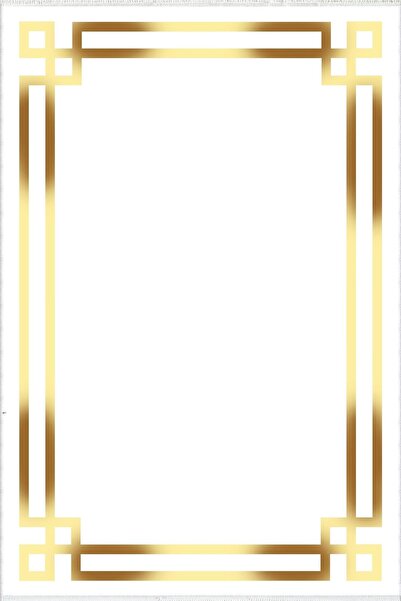 10 Post Online Salon Halısı Modern Çizgili Altın Beyaz Gold Kaydırmaz Kesme Yıkanabilir Ince Halı Tüysüz Kilim