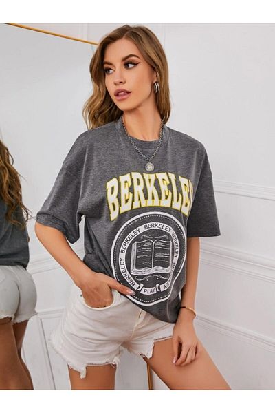 MODAGEN Σκούρο γκρι γυναικείο μπλουζάκι Berkeley