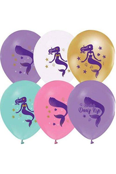 İrem Parti Dükkanı بالون مطبوع عليه حورية البحر 10 قطع